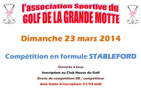 Compétition du Printemps Stableford : dimanche 23 Mars 